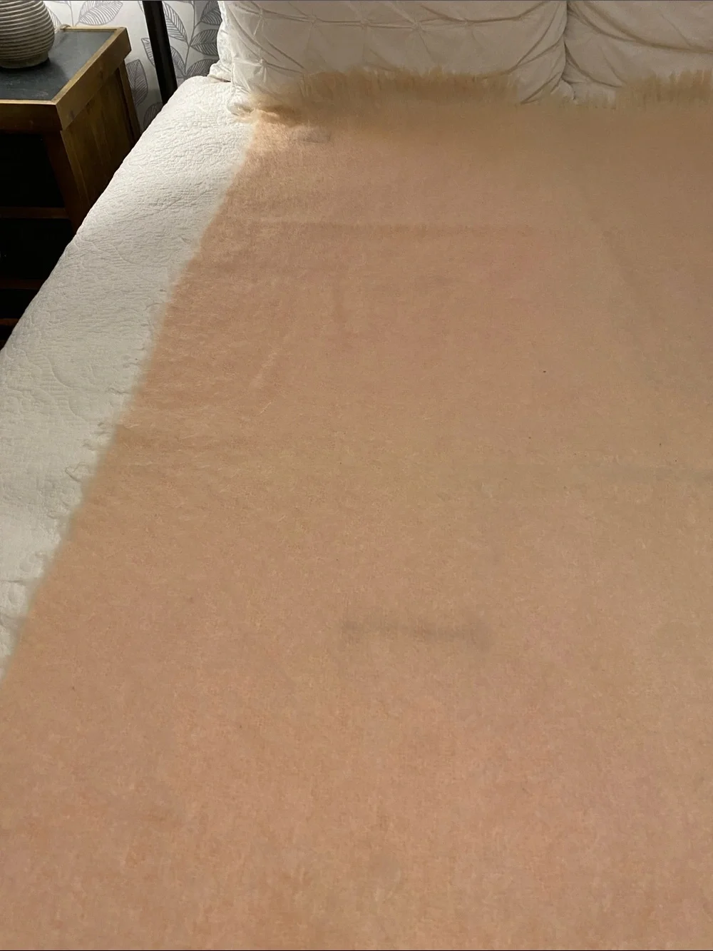 Vintage Glen Cree 100% Mohair Throw in Peach Color Made in Scotland